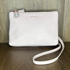 Ted Baker Light Pink Leather Tassel Crossbody Bag Rose Gold Hardware